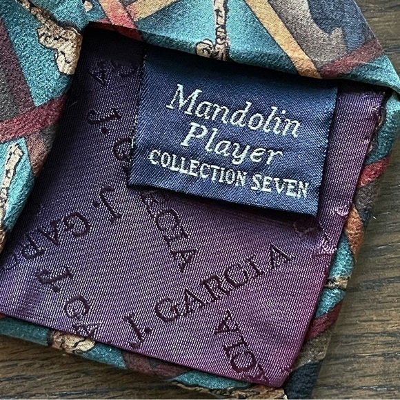 J. Garcia Silk Mandolin Player Print Collection Seven Tie - Picture 4 of 6